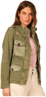 Mason's Eva Dames Field Jacket met Borduurwerk Mason's , Green , Dames - L,M,S,Xs,2Xs