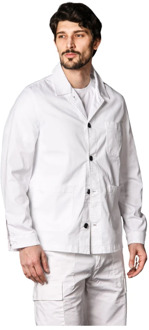 Mason's Heren Field Jacket in Katoen en Tencel Mason's , White , Heren - 2Xl,Xl,L,M,S