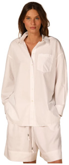 Mason's Lange Mouw Popeline Shirt Lauren Mason's , White , Dames - S,Xs,2Xs