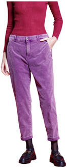 Mason's Paarse Velvet Twill Chino Broek Mason's , Purple , Dames - L,S,Xs