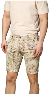 Mason's Slim Fit Bloemen Bermuda Shorts Mason's , Beige , Heren - 2Xl,Xl,L,M,S,Xs,3Xl