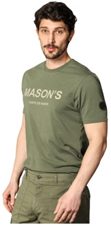 Mason's Tom MM Heren T-shirt met Print Mason's , Green , Heren - 2Xl,Xl,L,M,S