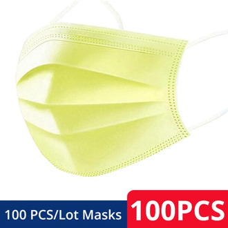masque Yellow Disposable Mask 3-layer Non-woven Safety Breathable Face Mask Ear-mounted Masks Fast Delivery mascarillas маска