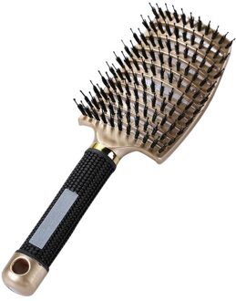 Massage Kam Haar-Borstel Salon Vrouwen Varkenshaar Nylon Haarborstel Hoofdhuid Massage Kam Ontwarren Hair Brush Salon Tool GD