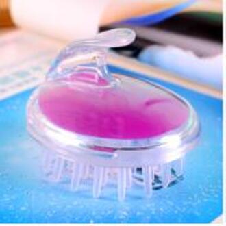 Massage Kam Handheld Meridiaan Massage Grove Siliconen Shampoo Hoofdhuid Douche Wassen Haar Massage Massager Brush Kam TSLM2 Paars