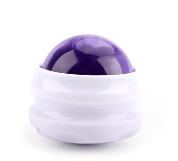 Massage Roller Bal Handleiding Holding Fascia Bal Fitness Yoga Spier Ontspanning Zool Fitness Fitness Resin Ball Full Body Massage paars-wit