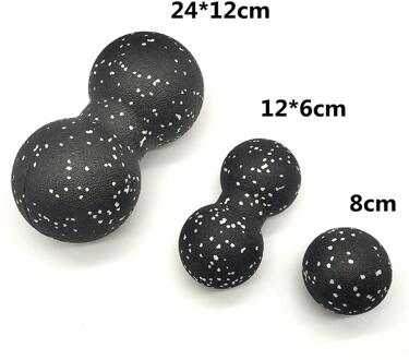 Massage Roller Dubbele Massage Bal Lacrosse Bal Epp Hoge Intensiteit Voor Spier Herstel Release Trigger Point Therapie BlackWhiteSet