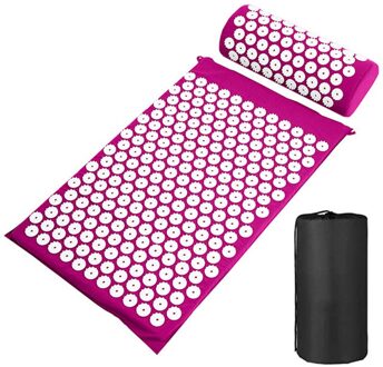 Massager Kussen Massage Yoga Mat Acupressuur Reli Stress Rugpijn Mat/Kussen Massage Pad Ontspanning Yoga Mat paars reeks