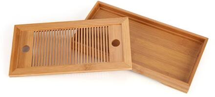 Massief Hout Thee Dienblad Drainage Water Opslag Kung Fu Thee Set Lade Thee Kamer Board Tafel Chinese Thee Kamer Ceremonie gereedschap 27x14x3cm