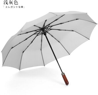 Massief Houten Dubbele Laag Regen Doek Mannen Business Paraplu Luxe Drie-Vouwen Automatische Winddicht Paraplu Grote Uv paraplu umbrella-58-gary