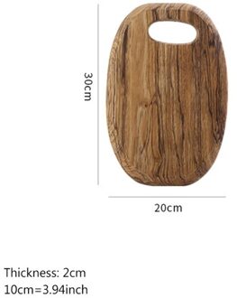 Massief Houten Hakken Snijplank Lade Met Opknoping Ring Vormige Plaat 30x20cm(600g)