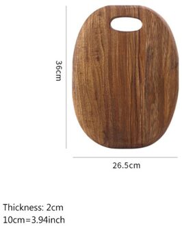Massief Houten Hakken Snijplank Lade Met Opknoping Ring Vormige Plaat 36x26.5cm(982g)
