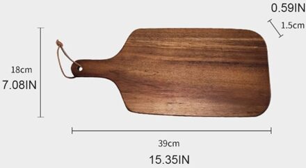 Massief Houten Hakken Snijplank Lade Met Opknoping Ring Vormige Plaat 39x18cm (444g)