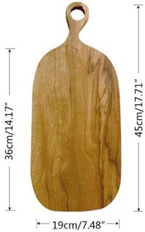 Massief Houten Hakken Snijplank Lade Met Opknoping Ring Vormige Plaat 45x19cm (793g)