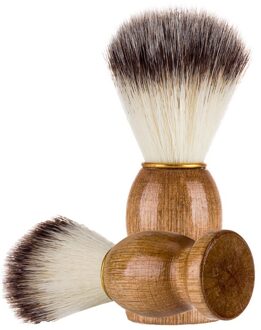 Massief Houten Handvat, Nylon Haar Scheren Baard Borstel, Voor Mannen Schoonheid