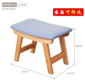 Massief houten kruk thuis deur verandering schoenen kruk Nordic stof zacht oppervlak poef woonkamer salontafel kruk mx6011008 03