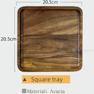 Massief Houten Lade Acacia Houten Lade Cafe Drank Maaltijd Lade Kleine Rechthoekige Dessert Lade Coaster Vierkante Thee Lade Diner Plaat plein tray