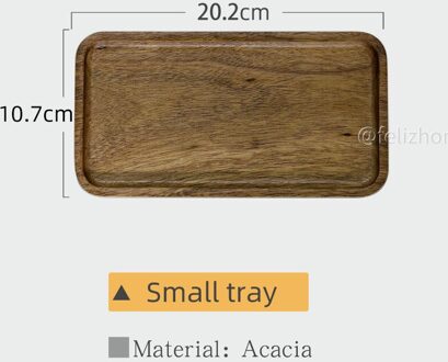 Massief Houten Lade Acacia Houten Lade Cafe Drank Maaltijd Lade Kleine Rechthoekige Dessert Lade Coaster Vierkante Thee Lade Diner Plaat rectangular tray