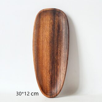 Massief Houten Onregelmatige Acacia Houten Plaat Houten Plaat Eenvoudige Stijl Snacks Dessertbord Taart Plaat Fruitschaal Hout Lade D 30x12cm