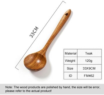 Massief Houten Schop Teak Koken Spatel Non-stick Durbale Pan Huishoudelijke Frituren Soep Lepel Koken Gereedschap Keuken Accessoires A5