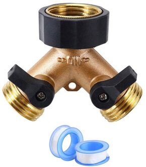Massief Messing Body Achtertuin 2 Way Y Klep Tuinslang Connector Splitter Adapter Met Comfort Grip (2 Manier)