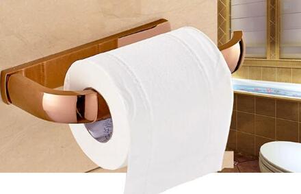 Massief Messing Wandmontage Rolhouder Antieke Luxe Geborsteld Papieren Handdoek Houder Vierkante Toiletrolhouder rood