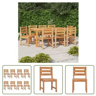 Massief Teakhouten Tuinstoelenset - 50 x 59 x 90 cm - Comfortabele zitervaring Bruin