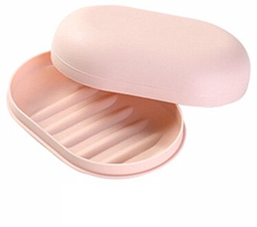 Massief Zeepbakje Doos Draagbare Zeepbakje Voor Badkamer Plastic Badkamer Douche Zeepkist Lade Schotel Opslag Houder Plaat Thuis reizen roze