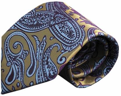 Massimo Valeri Gele zijden stropdas V47 paars