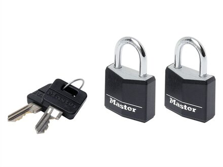 Master Lock Set van 2 aluminium hangsloten 30 mm vinyl hoes