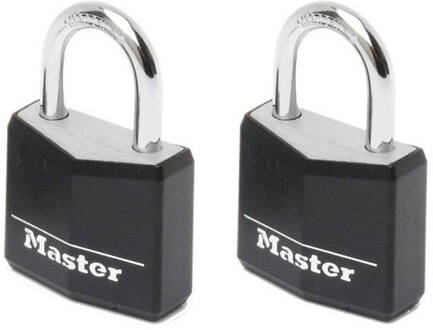 Master Lock Set van 2 aluminium hangsloten 30 mm vinyl hoes