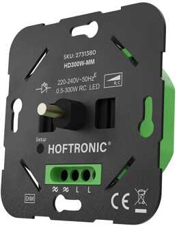 Master-Master LED dimmer - 0.5-300W - Fase-afsnijding (trailing edge) - Wisselschakeling Zwart