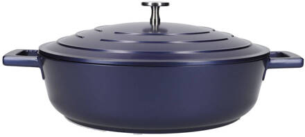 Masterclass Braadpan, Laag, 28 cm, 4 L, Gietaluminium, Metallic Blauw - MasterClas