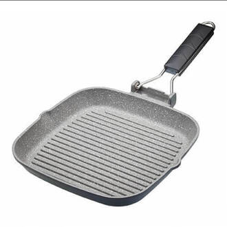 Masterclass Gietaluminium Grillpan 20cm - Opvouwbaar Handvat - Maste Grijs