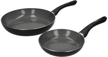 Masterclass Koekenpannen Set, 20 en 28 cm, Gerecycled, Non-Stick - MasterClass | C Zwart