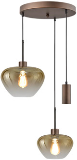 Masterlight Hanglamp Genua 2+1 lichts Ø 35 cm amber cacao
