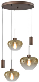 Masterlight Hanglamp Genua 3+2 lichts Ø 50 cm amber cacao