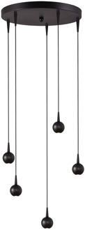 Masterlight Hanglamp Talana 5 lichts Ø 35 cm zwart