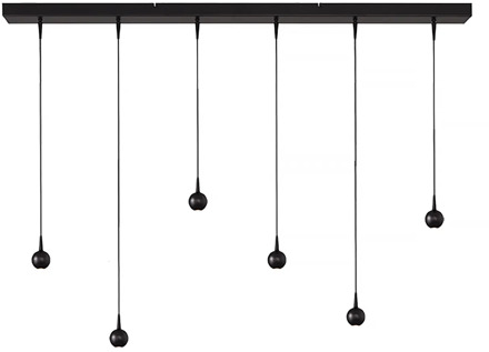 Masterlight Hanglamp Talana 6 lichts L 130 cm zwart
