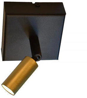 Masterlight Spot Tubo 1 lichts zwart mat goud