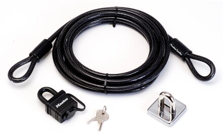 MasterLock Antidiefstalkit: stalen kabel, hangslot en anker 4,5mx10mm 8271EURDAT