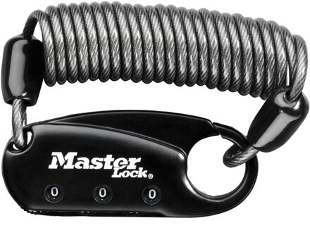 MasterLock Combinatie Carabineslot kabel zwart - 1551EURDBLK 1551EURDBLK