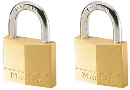 MasterLock Set van 2 messing hangsloten met 2 sleutels 150EURT