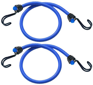 MasterLock Set van 2x stuks bagagespin/snelbinders 120 cm blauw - Bagagespinnen