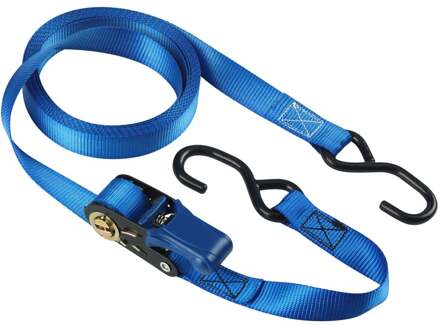 MasterLock Single pack ratchet tie down 5 m with S hooks - colour : blue - 4366EURDAT