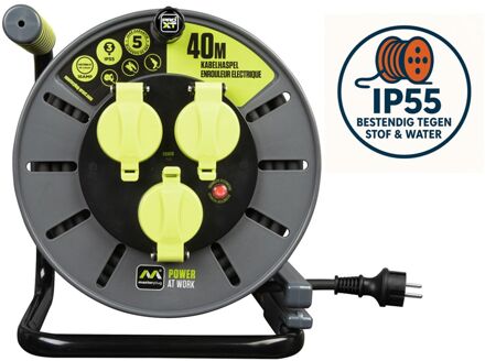 Masterplug Kabelhaspel - 40m - 3 Stopcontacten - Ip55