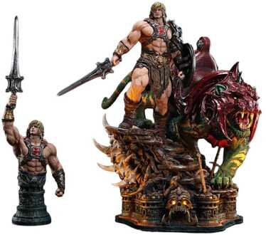 Masters of the Universe Real Elite Masterline Series Statue 1/4 He-Man & Battle Cat Ultimate Version 86 cm