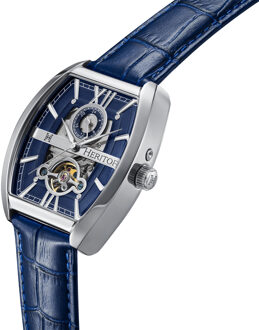 Masterson semi-skelet lederen bandhorloge Blauw - One Size