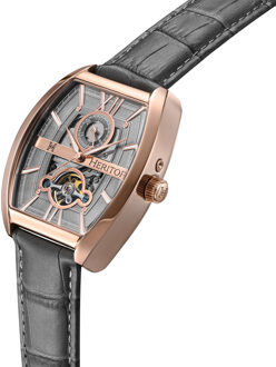 Masterson semi-skelet lederen bandhorloge Grijs