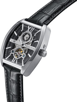 Masterson semi-skelet lederen bandhorloge Zilver